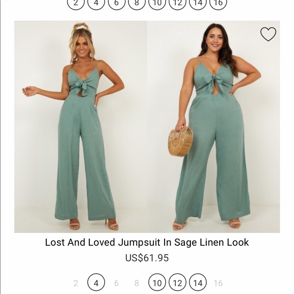 lost and loved jumpsuit in sage linen look